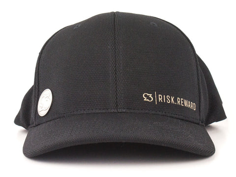 Risk.Reward® Golf Hat with Ball Marker - Basic Black and Camel - RISK REWARD GOLF